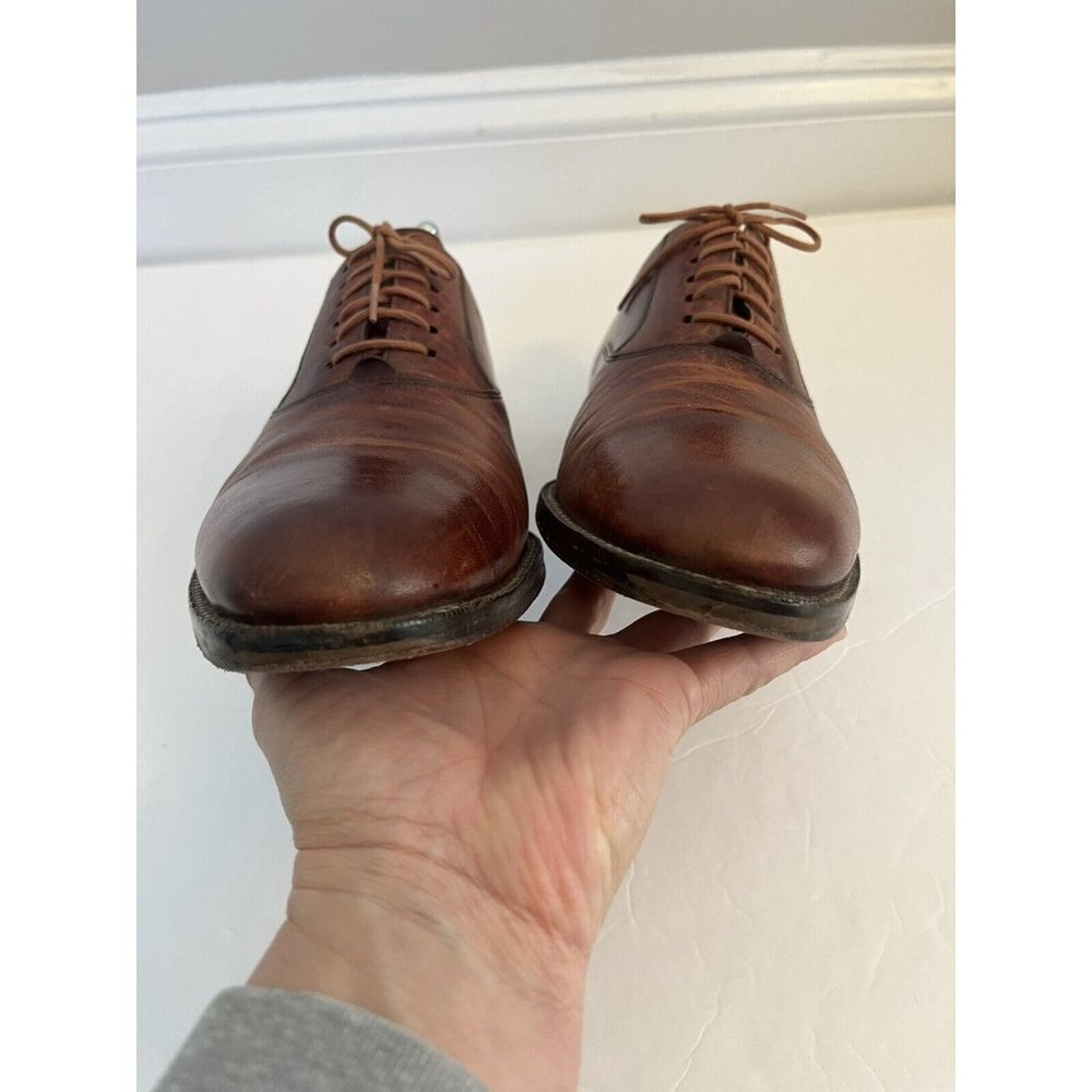 Cole Haan Mens Oxfords Shoes 10 M Brown Leather C10411 Lace Up Flat Heel - Picture 4 of 9